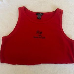 “lovestruck” cupid blunt cut crop top